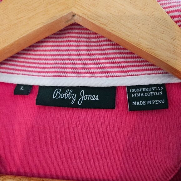 Bobby Jones Pima Cotton Pink 1/4 Zip Pull Over, Men's Large - Picture 6 of 9